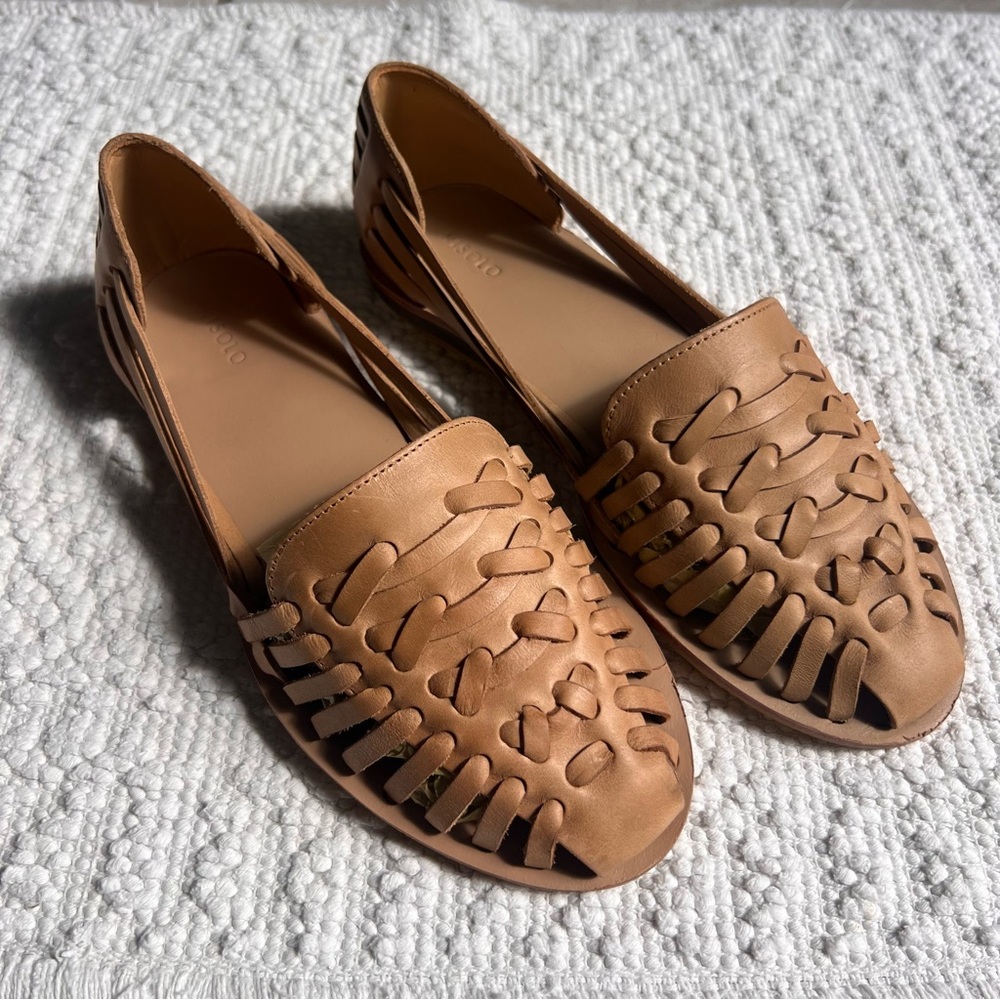 Nisolo Huarache Sandals Almond Leather New Women’s 9 Anthropologie